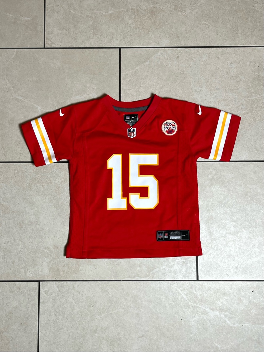 Nike Kansas City Chiefs Patrick Mahomes Jersey #15 Kids Boys Toddler Size 4T
